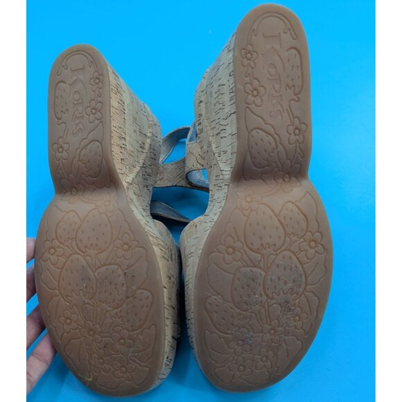 Korks Bardot II Sandal Size 10 Block Heel Platform Retro Cork Brown Vegan NEW - Picture 8 of 8